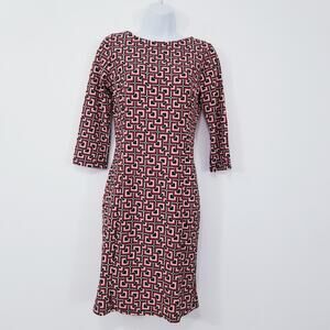 Jude Connally Boat Neck Sheath Dress 3/4 Sleeves